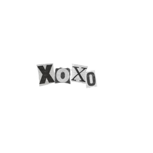 Black white cute paper xoxo text [Basilslament] - ilmainen png