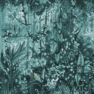 Y.A.M._Fantasy jungle forest background blue - GIF animado gratis