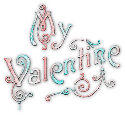 soave deco text valentine vintage pink teal - 免费PNG
