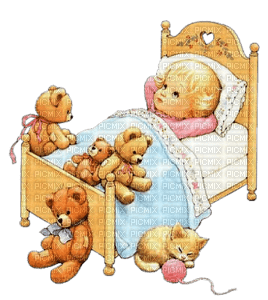 Kaz_Creations Kids Bed - δωρεάν png