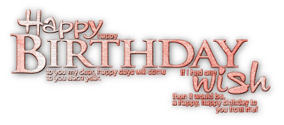 soave text birthday pink - PNG gratuit