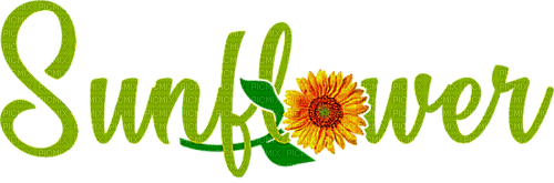 Sunflower.Text.green.deco.Victoriabea - zdarma png