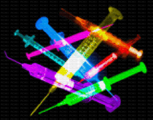 Rainbow syringes - Free animated GIF