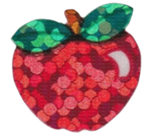 Red glitter apple - zdarma png