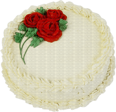 White Cake with Red Roses - zdarma png