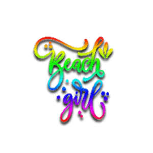 beach girl text quote rainbow deco scrap dolceluna - Free PNG