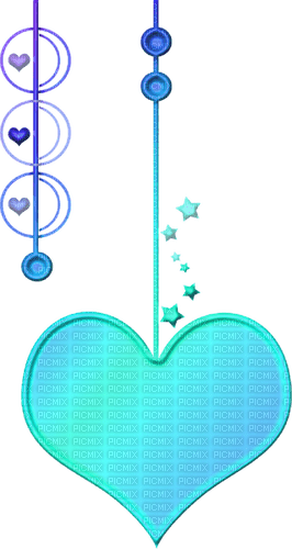 ♡§m3§♡ kawaii hearts blue image string - png grátis