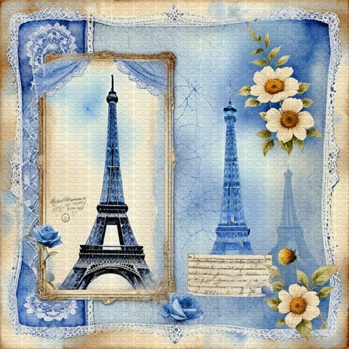 paris blue brown vintage background - 無料png