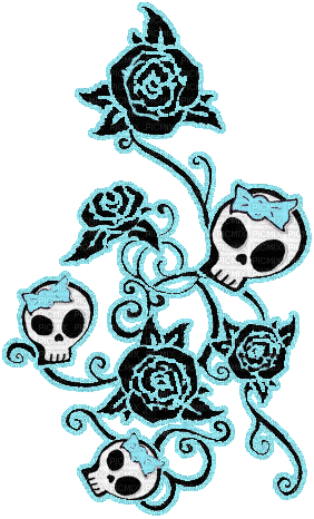 glitter cyan blue skulls emo scene - Бесплатный анимированный гифка