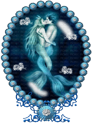couple mermaid - GIF animado gratis