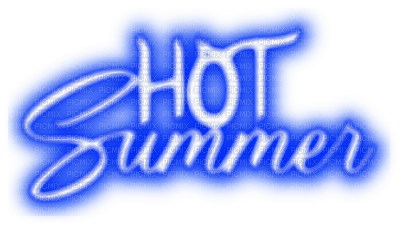 Hot Summer.Text.Blue - By KittyKatLuv65 - zdarma png