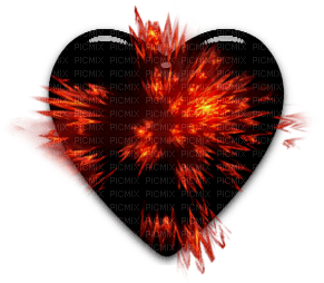 coeur noir explose - ücretsiz png