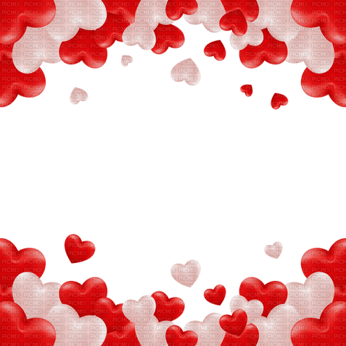 Cadre rouge red heart coeur frame pink rose - PNG gratuit