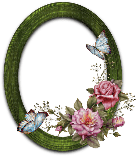 Frame Oval Roses - PNG gratuit