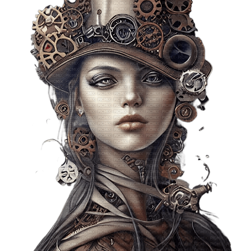 kikkapink steampunk woman - kostenlos png