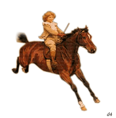 niño montando caballo vintage dubravka4 - 免费PNG