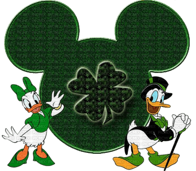 Kaz_Creations Deco St.Patricks Day Donald & Daisy Duck - 免费PNG