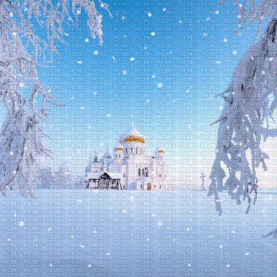 Snowy Winter Background - Free animated GIF