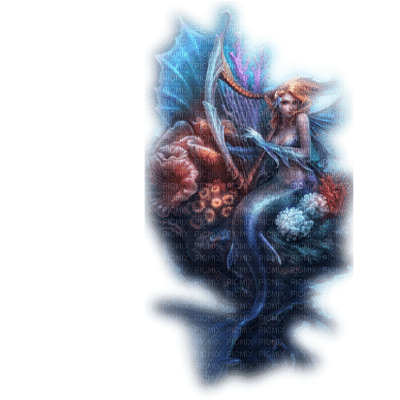mermaid blue t p colorful - png gratis