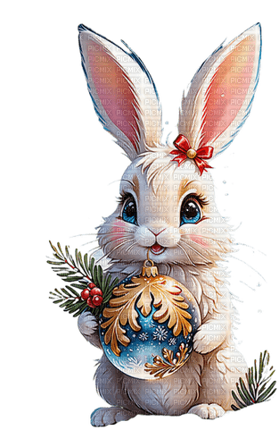 Conejo- Navidad - Rubicat - png ฟรี
