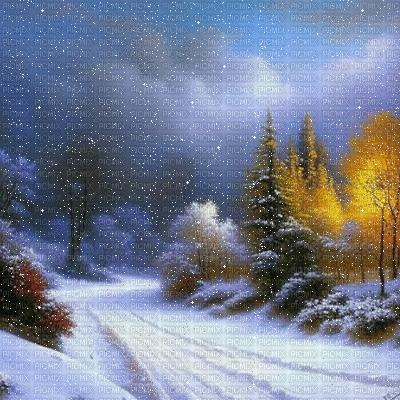 Snow Scene - Δωρεάν κινούμενο GIF