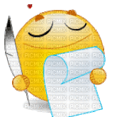 smiley fun face yellow deco tube animation gif anime animated emotions love heart coeur - GIF animé gratuit
