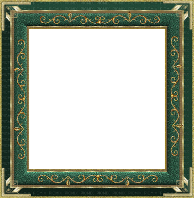cadre-frame-tube-gif-decoration -deco-green_vert and gold__Blue DREAM 70 - Free animated GIF