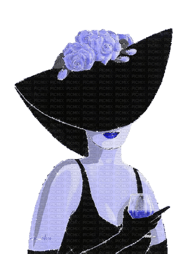 dolceluna woman hat flower gif glitter animated - Ingyenes animált GIF