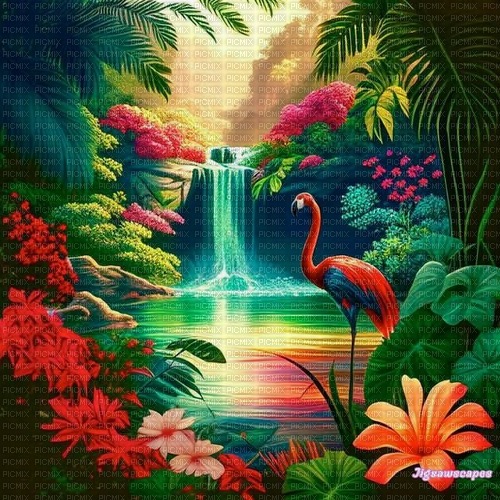tropical background - безплатен png
