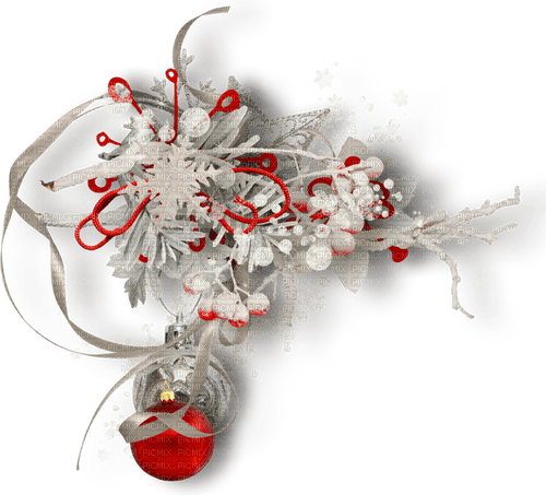 Christmas.Winter.Cluster.White.Red.Gray - безплатен png