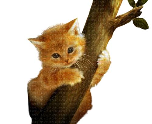 kikkapink cat tree vintage painting - png gratuito