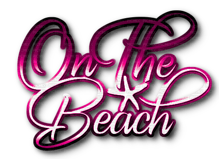 On The Beach.Text.Pink - By KittyKatLuv65 - Free PNG