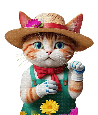 Gato jardinero - gratis png