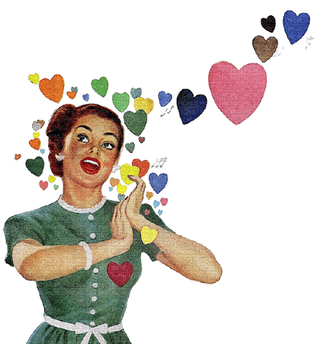 kikkapink vintage woman valentine pinup - bezmaksas png