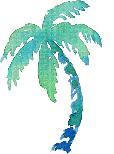 dolceluna deco tree palm summer blue - 免费PNG