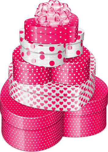Heart.Boxes.Gift.Pink.White - zdarma png