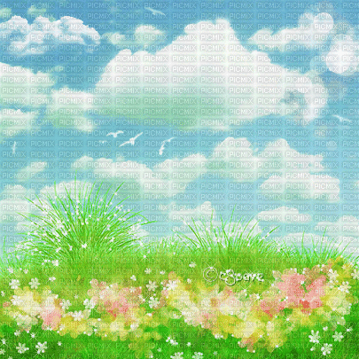 soave background animated spring field  flowers - GIF animate gratis