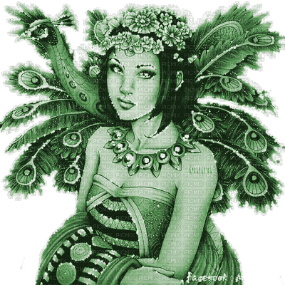 Y.A.M._Art Fantasy fairy green - Gratis geanimeerde GIF
