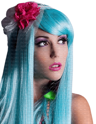 woman blue hair bp - бесплатно png