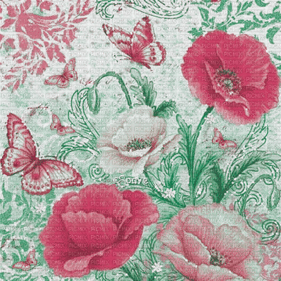 soave background animated flowers vintage - 免费动画 GIF