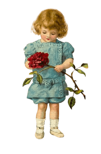 kikkapink vintage child flowers baby - 免费PNG