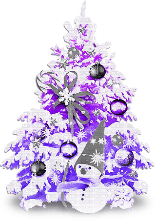 soave deco christmas tree snowman black white - PNG gratuit