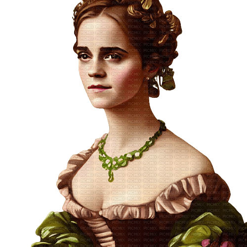 kikkapink woman vintage baroque green brown - 免费PNG