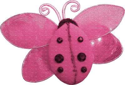 Kathleen Reynolds  Pink Deco Butterfly Ladybug - Free PNG