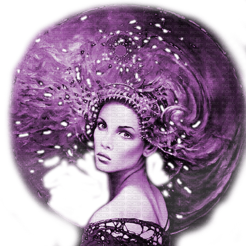 Y.A.M._Fantasy woman girl purple - δωρεάν png