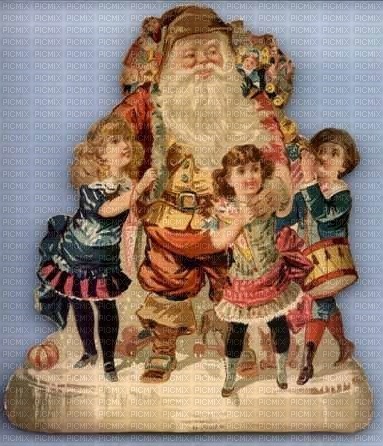 Weihnachtsmann, Kinder, Vintage - бесплатно png