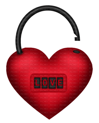 Kaz_Creations Valentine Deco Love Hearts Padlock Red Text - безплатен png