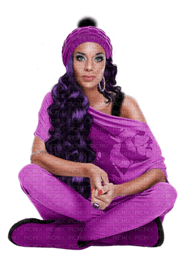 femme woman frau winter purple - png gratis