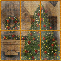 Christmas window, Fenêtre de noël - GIF animado grátis