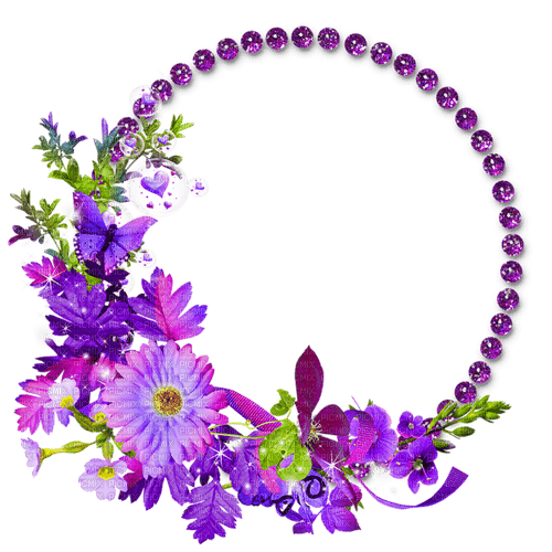 Round Florar Purple - By StormGalaxy05 - png ฟรี